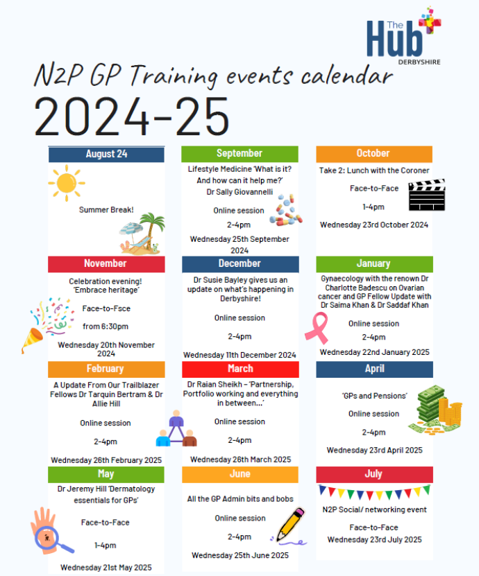 N2P GP Training Event Calendar 2024-2025